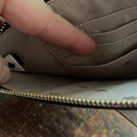 Kate Spade Deep Berry Staci Leather Medium L-Zip Wristlet 8"x5" NWT - Picture 5 of 6